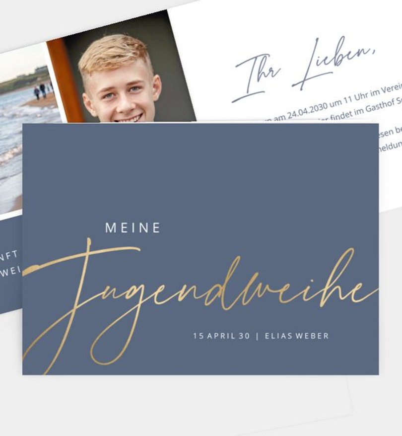 Einladungskarte Jugendweihe Dark & Foil · UNICEF