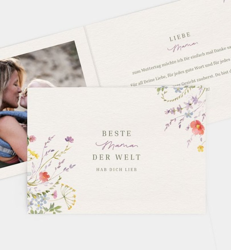 Grußkarte Muttertag Wildflowers