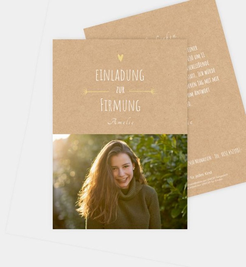 Einladungskarte Firmung Rustic Party · UNICEF