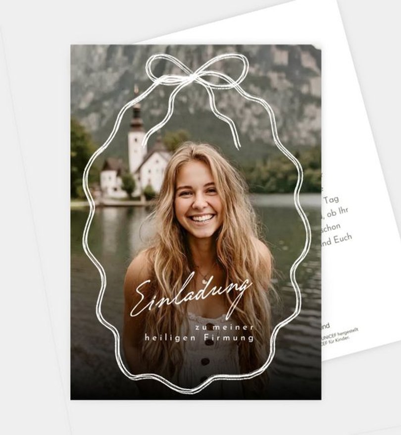 Einladungskarte Firmung Simple Schleife · UNICEF