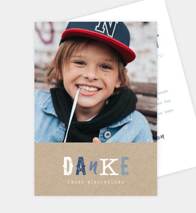 Dankeskarte Einschulung Cool Kids · Vintage