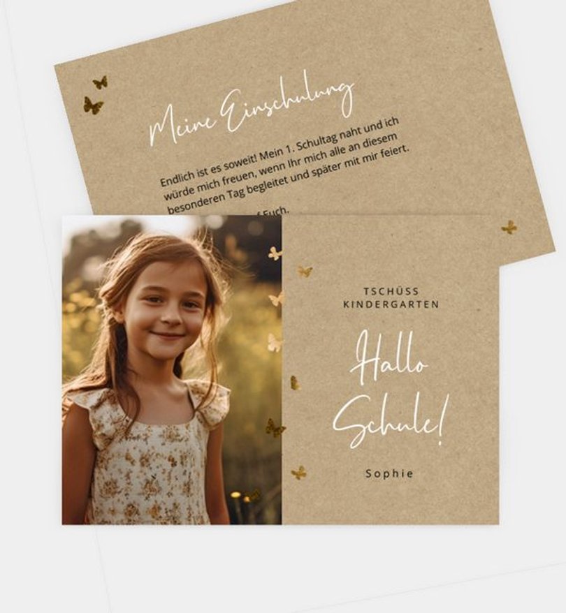 Einladungskarte Einschulung Butterfly · UNICEF