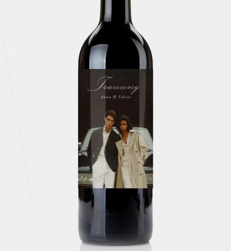 Flaschenetikett Hochzeit Elegant Script
