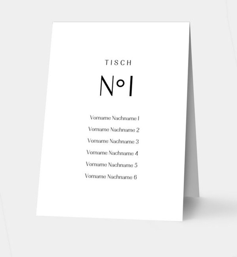 Gruppentischkarte Hochzeit Urban Wedding