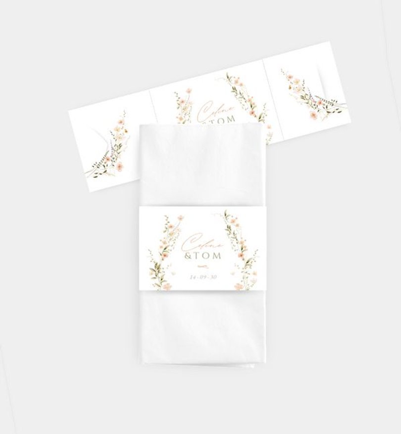 Taschentücher Banderole Hochzeit Flower Whispers
