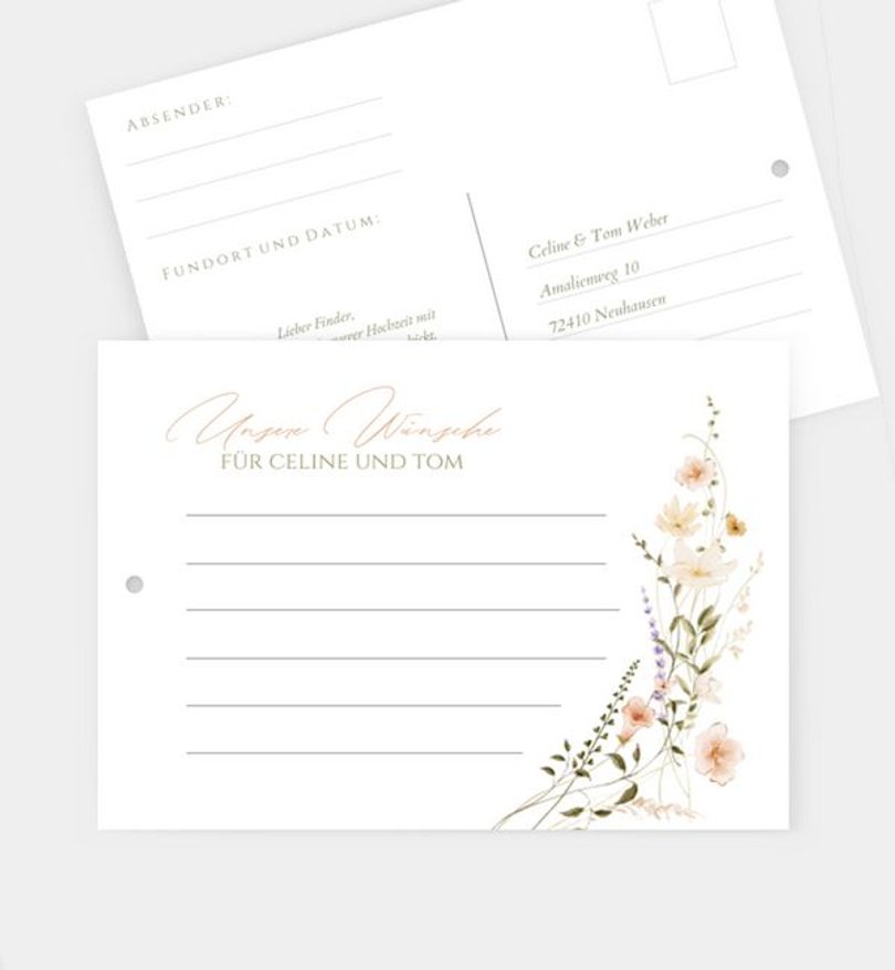 Ballonkarte Hochzeit Flower Whispers