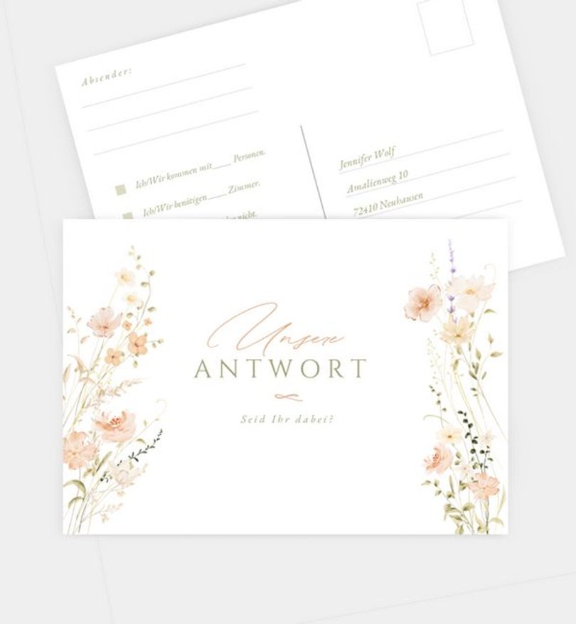 Antwortkarte Hochzeit Flower Whispers