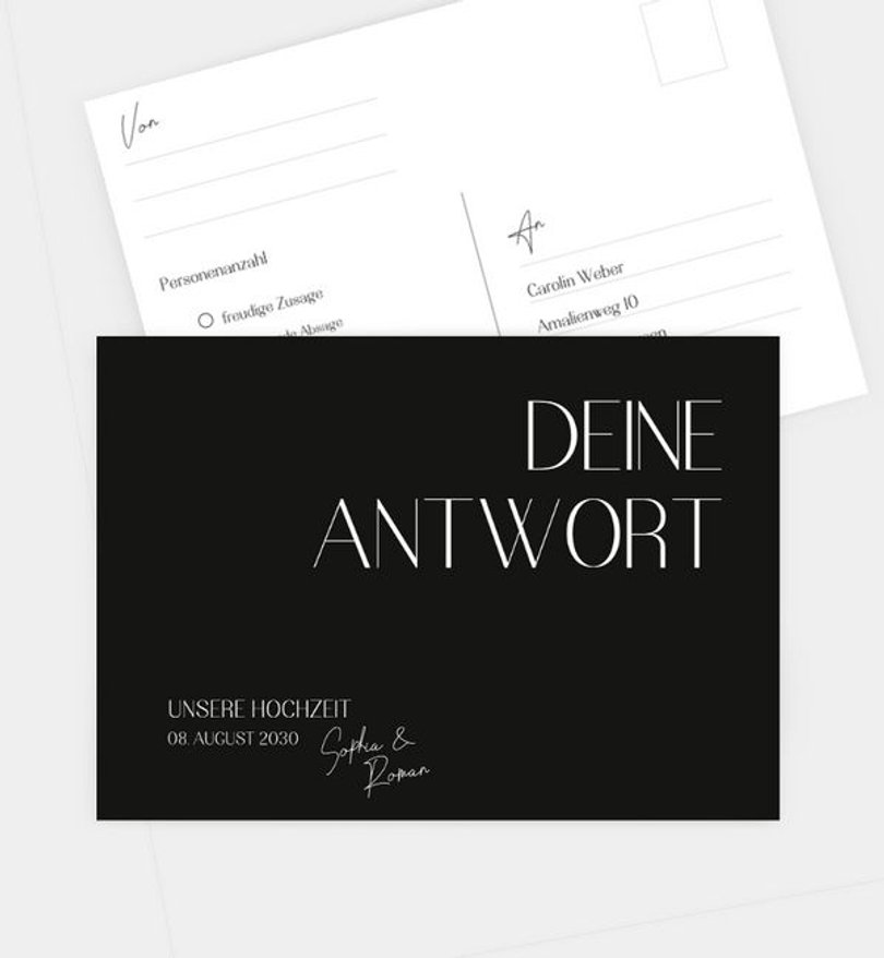 Antwortkarte Hochzeit Urban Classic