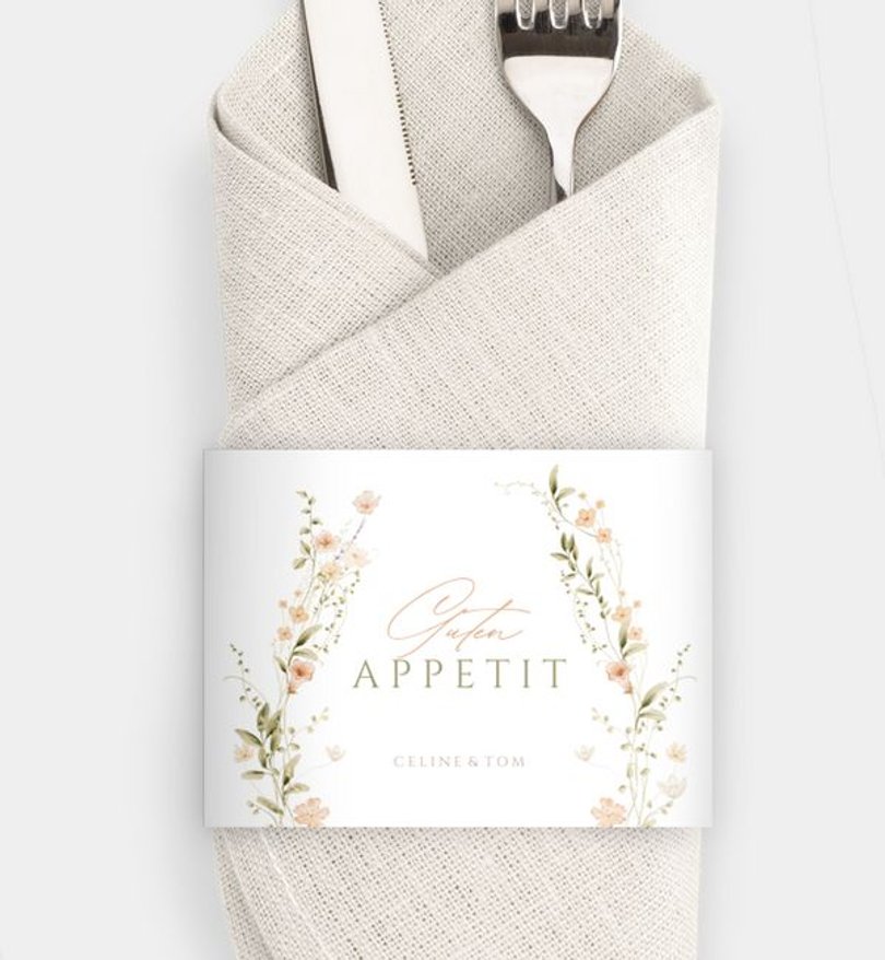 Besteck Servietten-Zubehör Hochzeit Flower Whispers