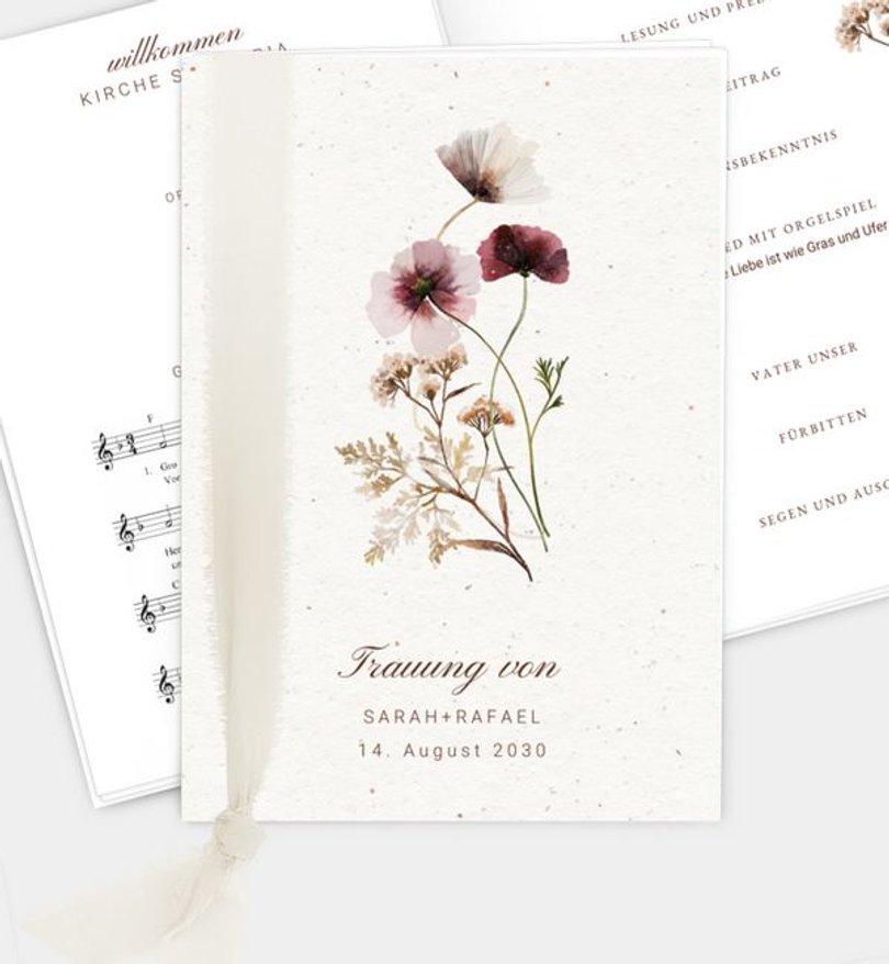 Kirchenheft Hochzeit Delicate Flowers
