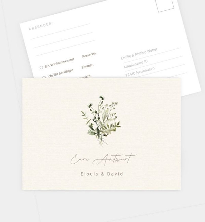 Antwortkarte Hochzeit Natural Bouquet