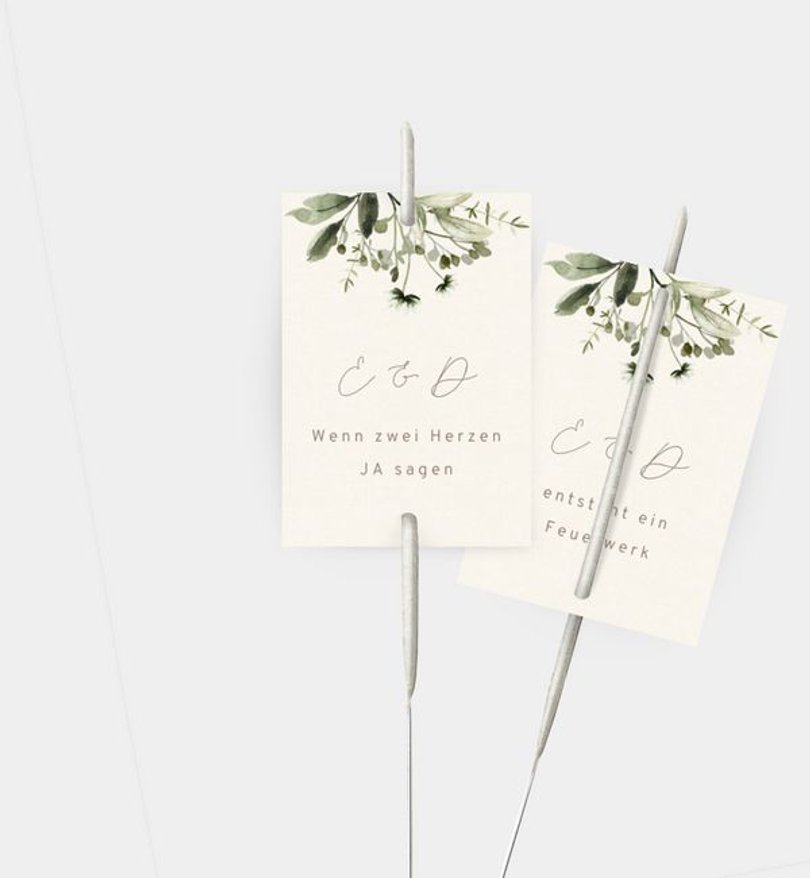 Wunderkerzenetikett Hochzeit Natural Bouquet
