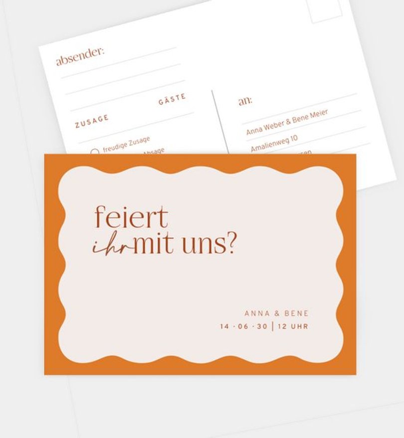 Antwortkarte Hochzeit Wedding Waves