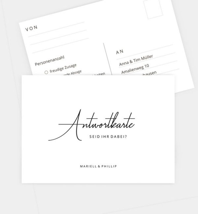 Antwortkarte Hochzeit Clean Elegance