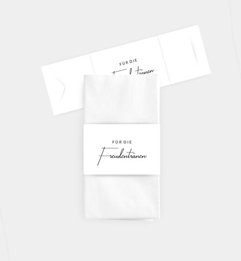 Taschentücher Banderole Hochzeit Clean Elegance