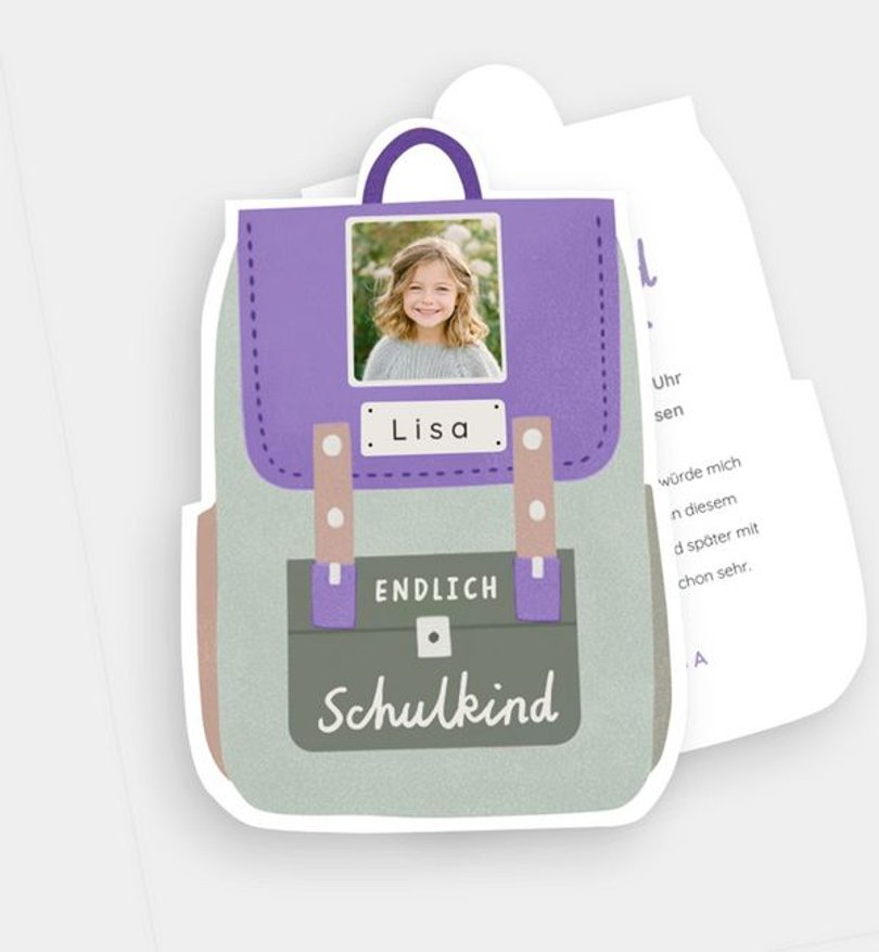 Einladungskarte Einschulung Mein Schulranzen