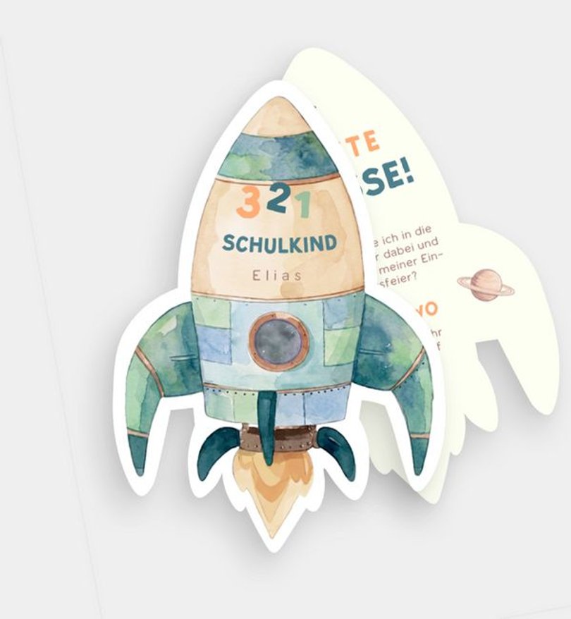 Einladungskarte Einschulung 321 Countdown