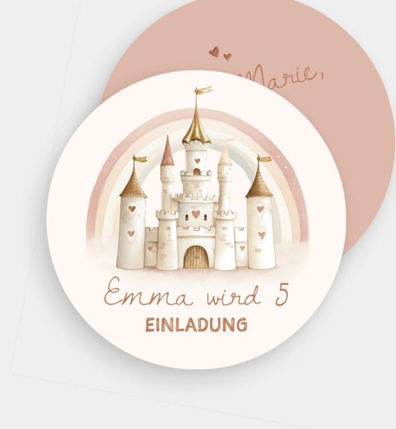 Einladungskarte Kindergeburtstag Märchenschloss