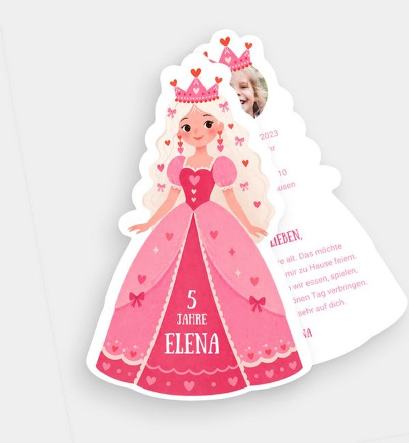 Einladungskarte Kindergeburtstag Prinzessin