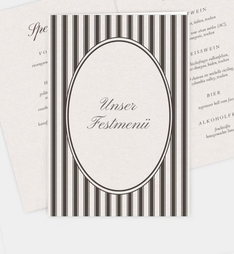 Menükarte Hochzeit Elegant Love