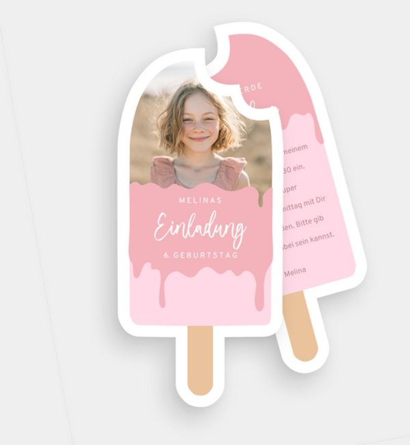 Einladungskarte Kindergeburtstag Dripping Ice