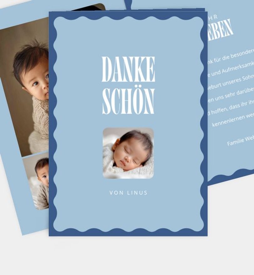 Dankeskarte Geburt Bold Color