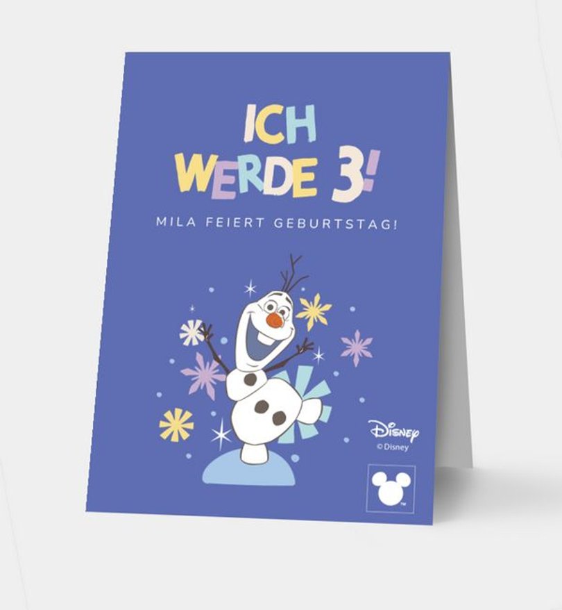 Gruppentischkarte Kindergeburtstag Frozen · Olaf