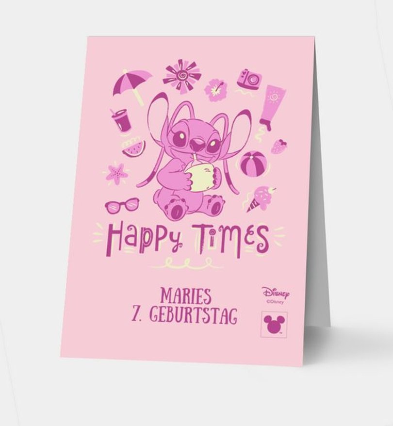 Gruppentischkarte Kindergeburtstag Stitch · Aloha Birthday