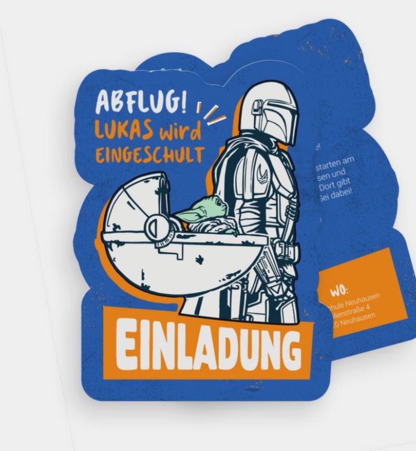 Einladungskarte Einschulung The Mandalorian Father's Day