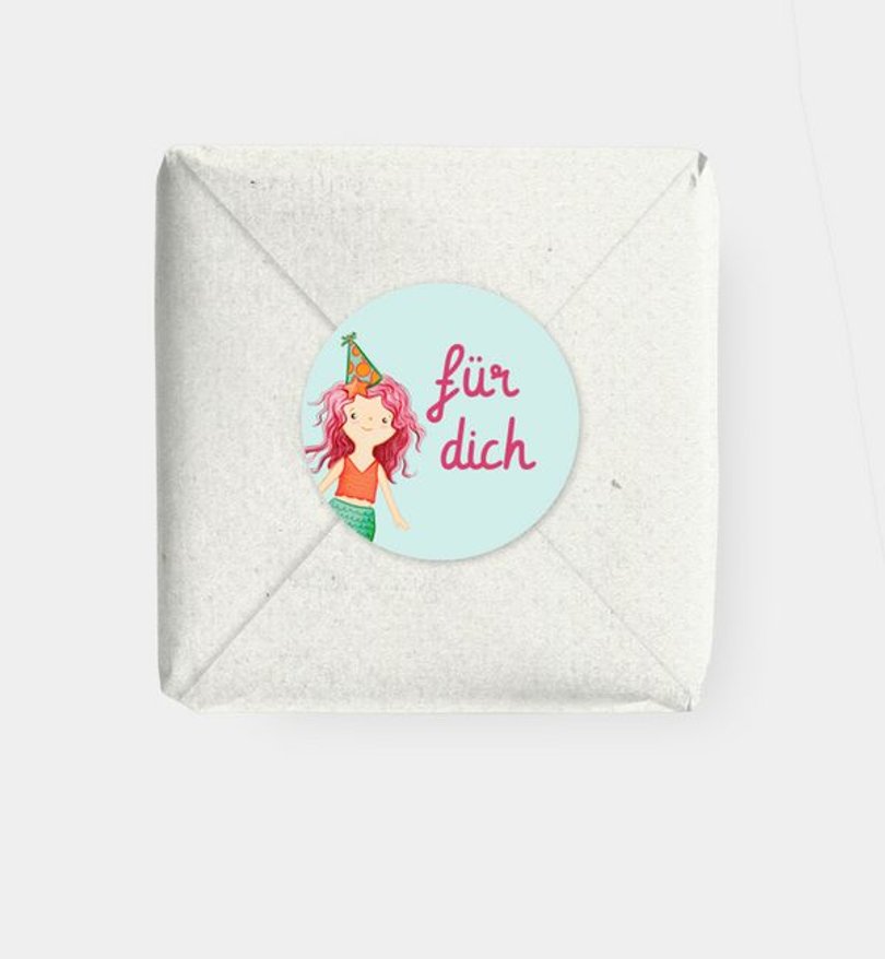 Geschenkaufkleber Kindergeburtstag Meermädchen