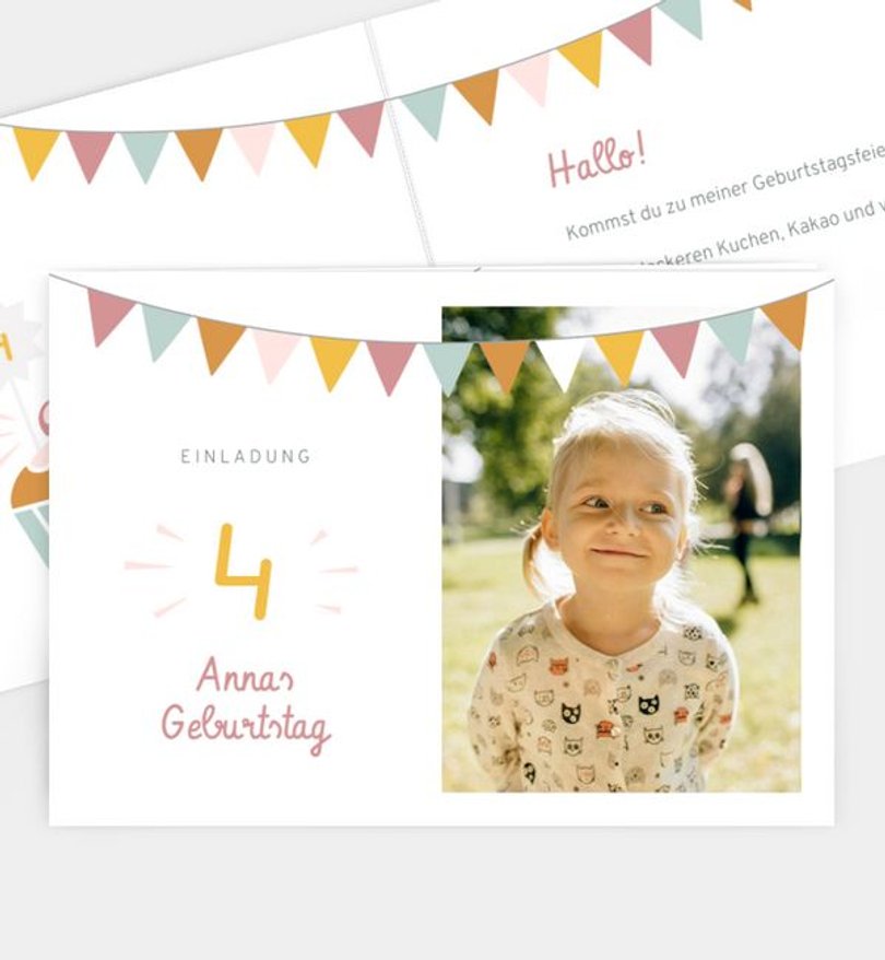 Einladungskarte Kindergeburtstag Girlande · UNICEF