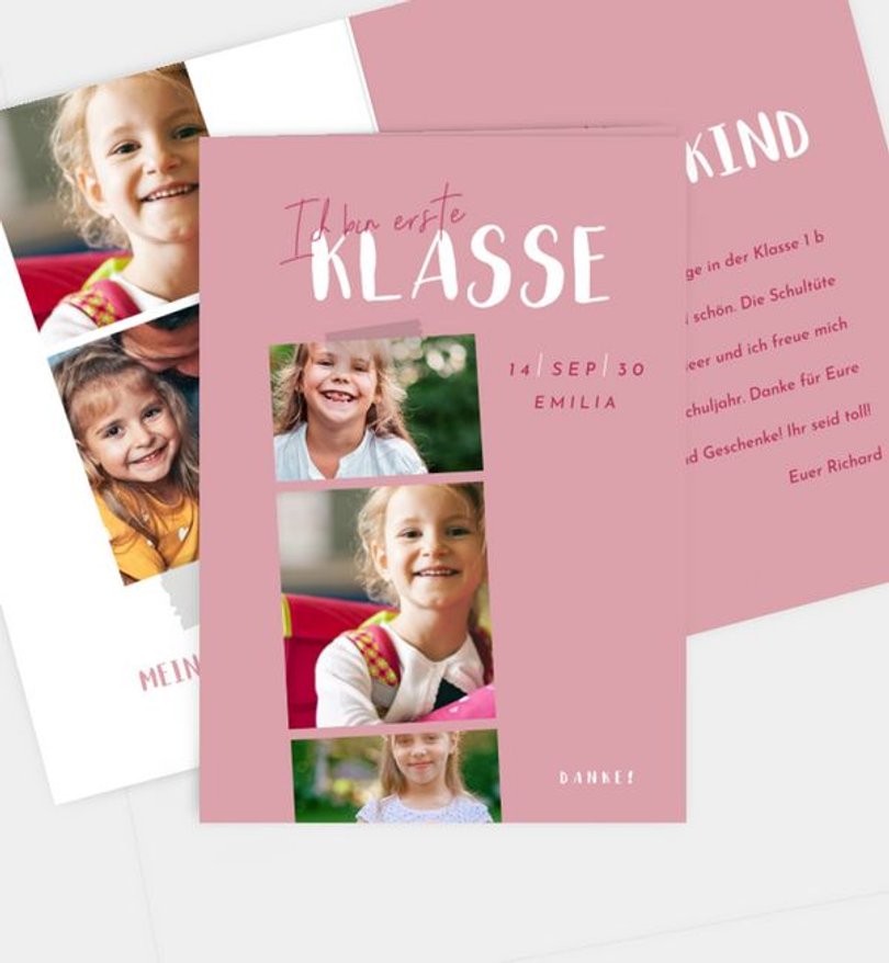 Dankeskarte Einschulung Endlich Schule
