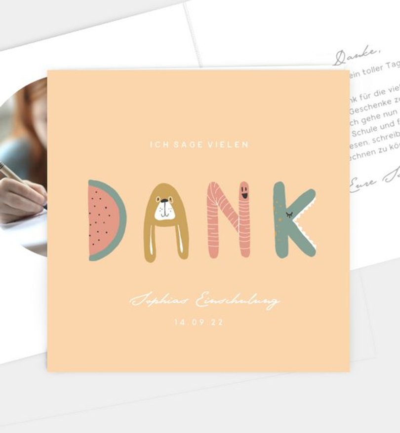 Dankeskarte Einschulung Schule