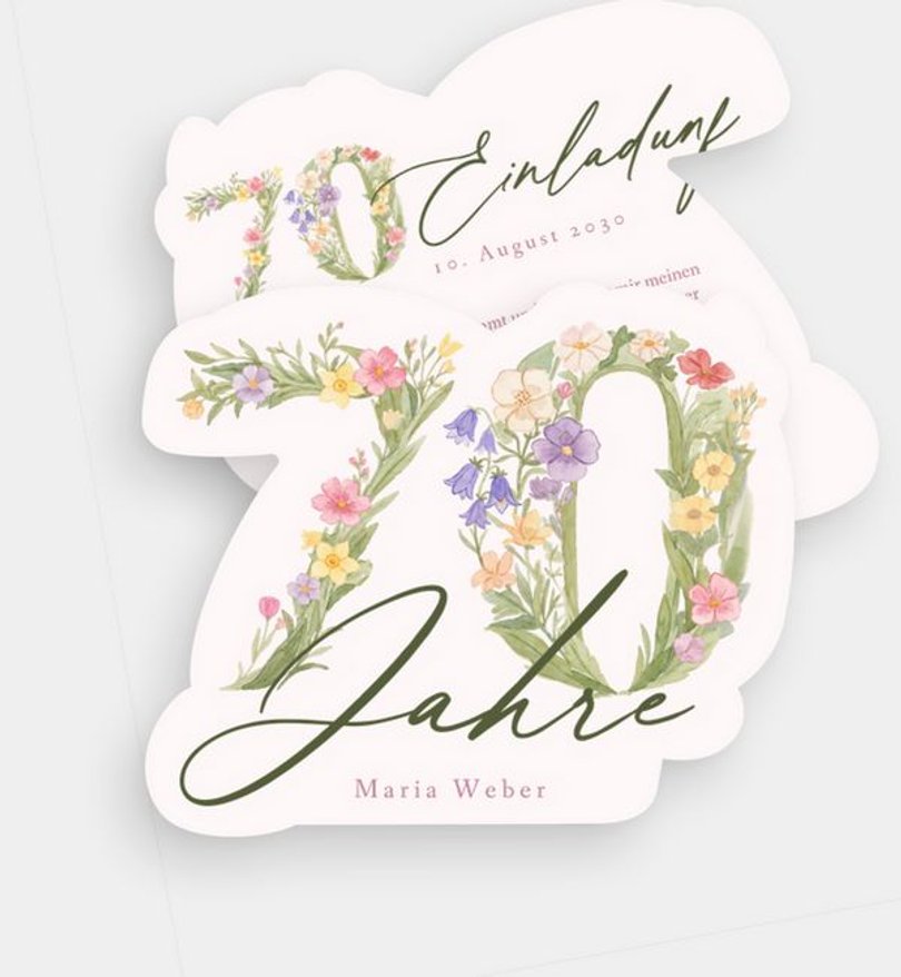 Einladungskarte Geburtstag Floral Number
