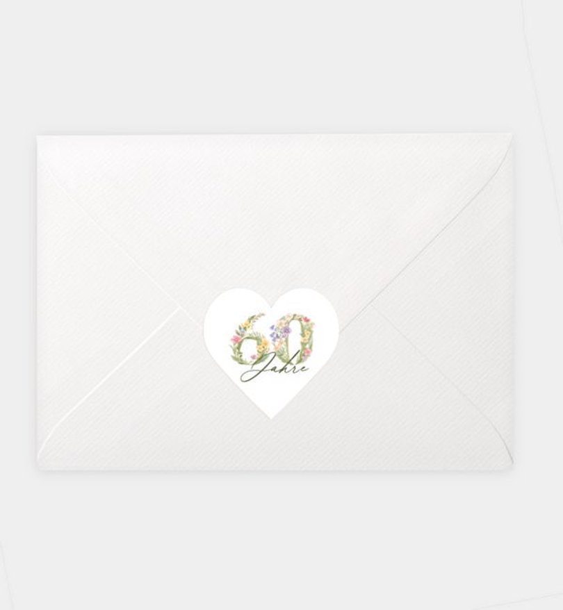 Siegelsticker Geburtstag Floral Number