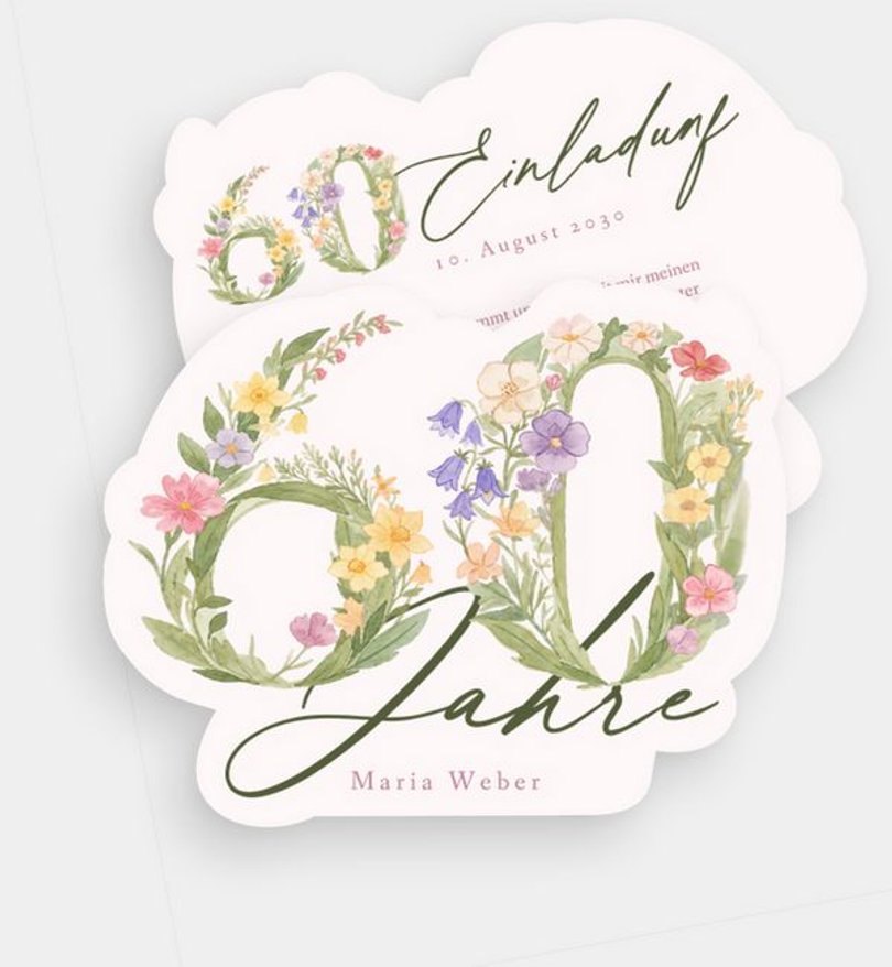 Einladungskarte Geburtstag Floral Number