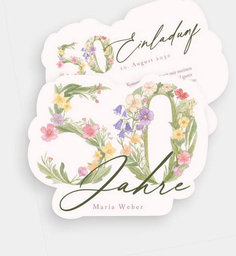 Einladungskarte Geburtstag Floral Number