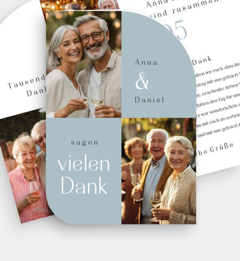 Dankeskarte Geburtstag Doppelparty