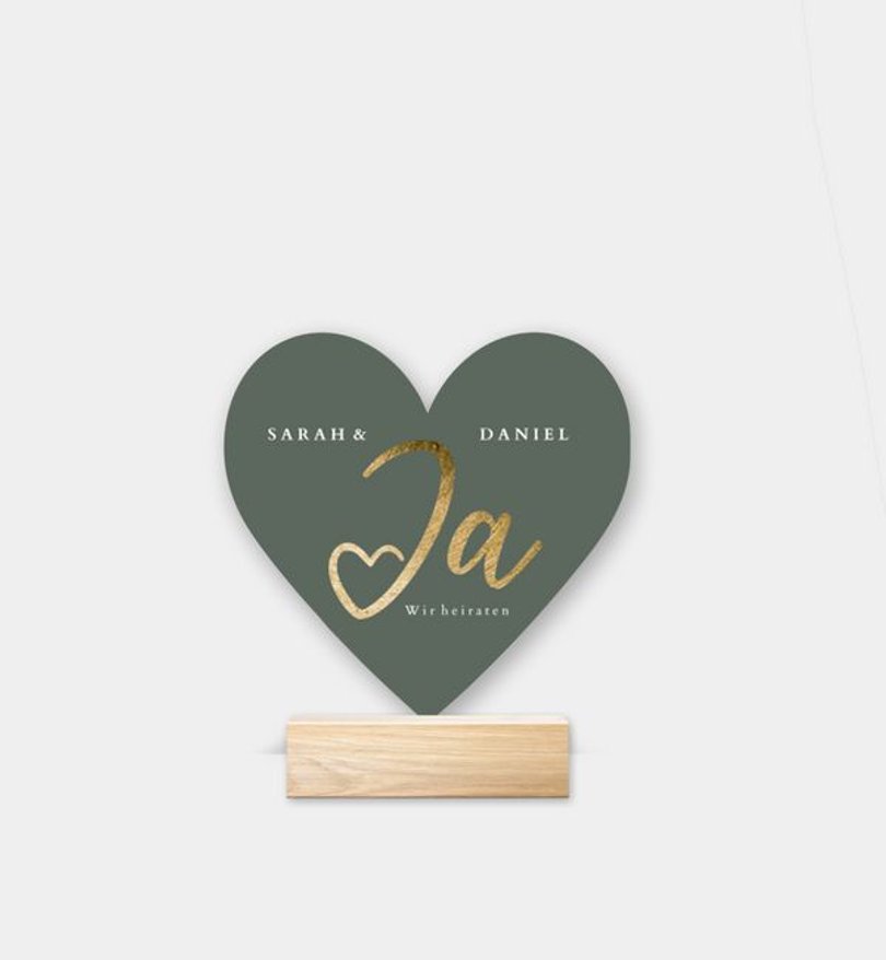 Dekoschild hochzeit/dekoschild/occasion Ja · Mitten ins Herz
