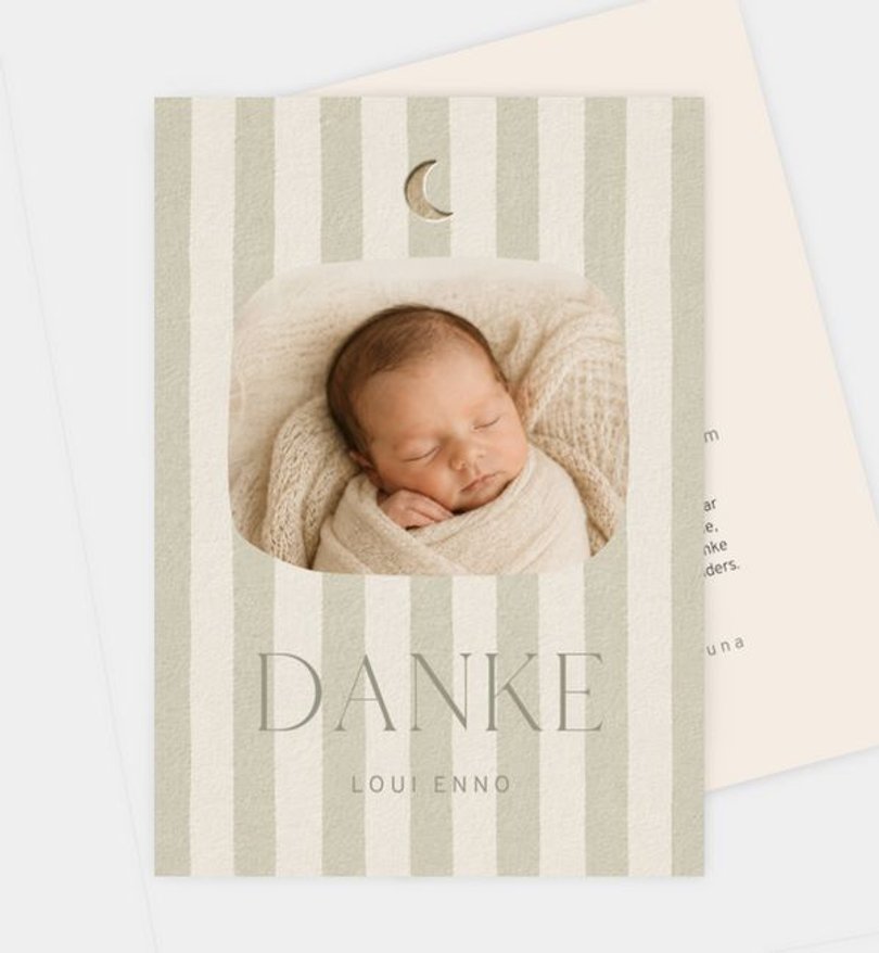Dankeskarte Geburt Calm Stripes