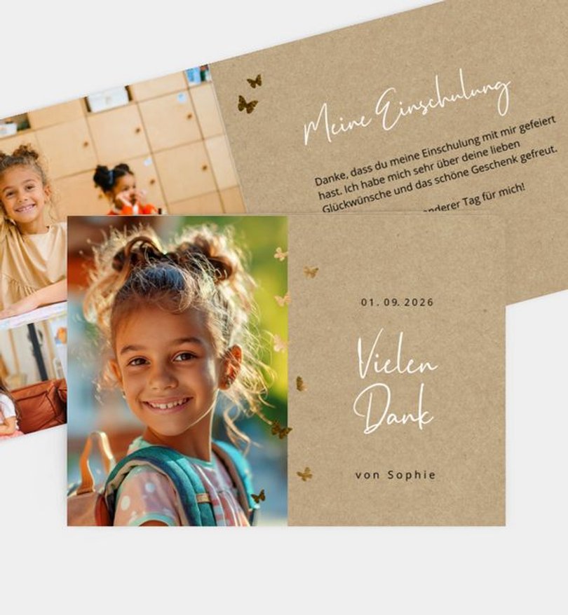 Dankeskarte Einschulung Butterfly · UNICEF