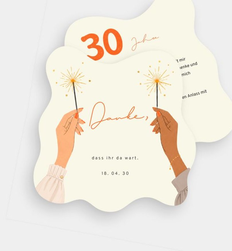 Dankeskarte Geburtstag Sparkling Number