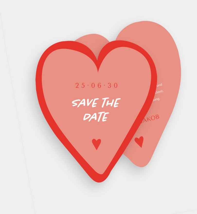Save-The-Date Karte Hochzeit Red Love