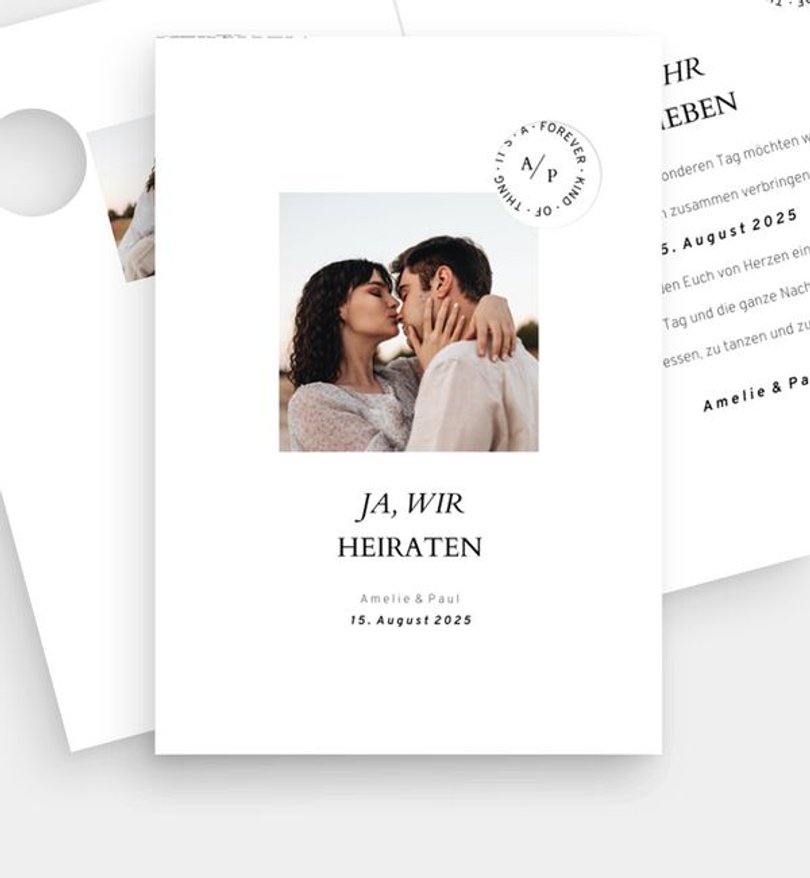 Einladungskarte Hochzeit Wedding square