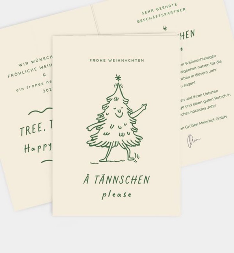 Weihnachtskarte Weihnachten geschäftlich Ä Tännchen please