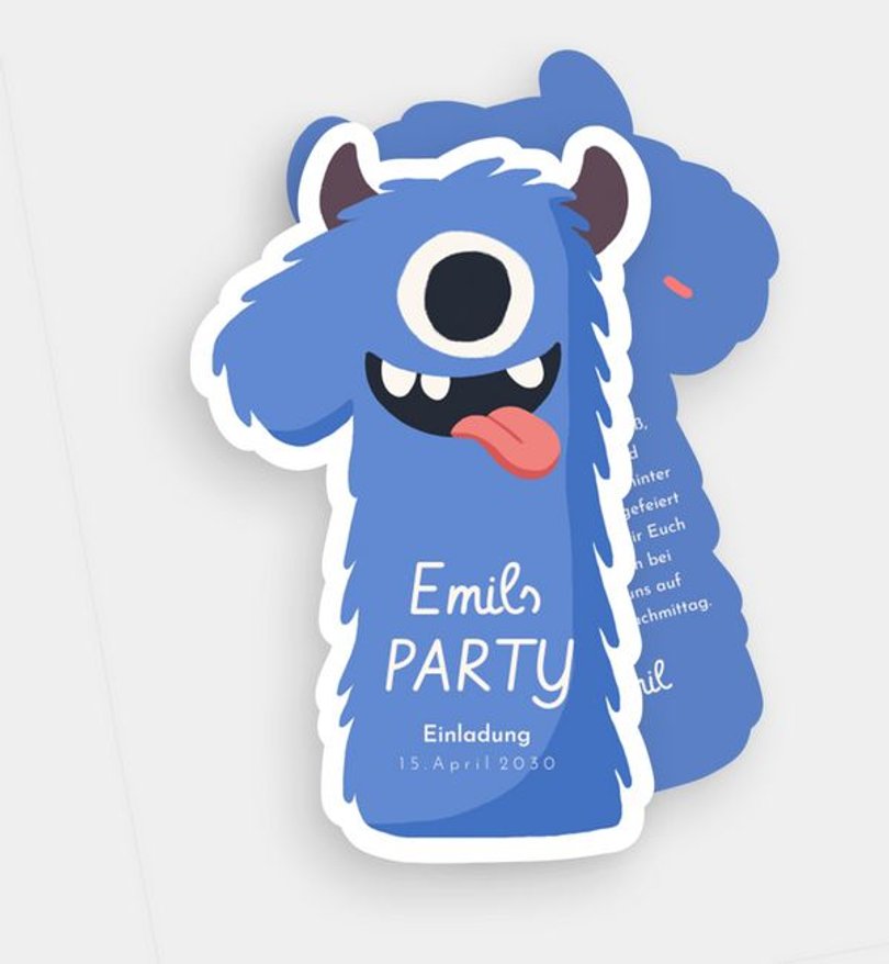 Einladungskarte Kindergeburtstag Monster Number