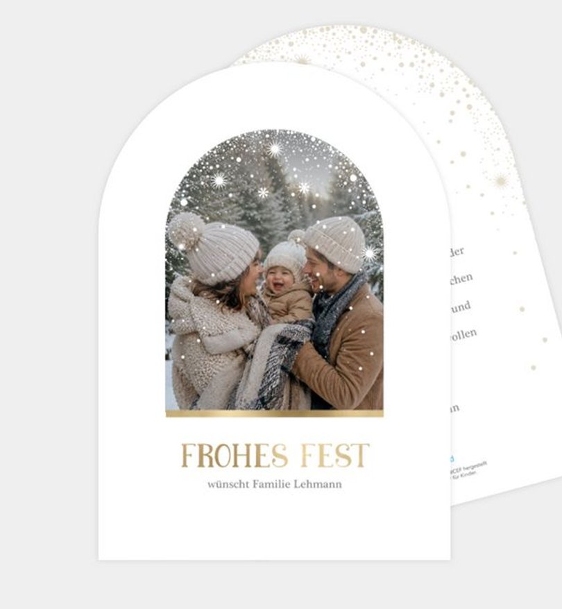 Weihnachtskarte Weihnachten/Privat Snow Globe · UNICEF