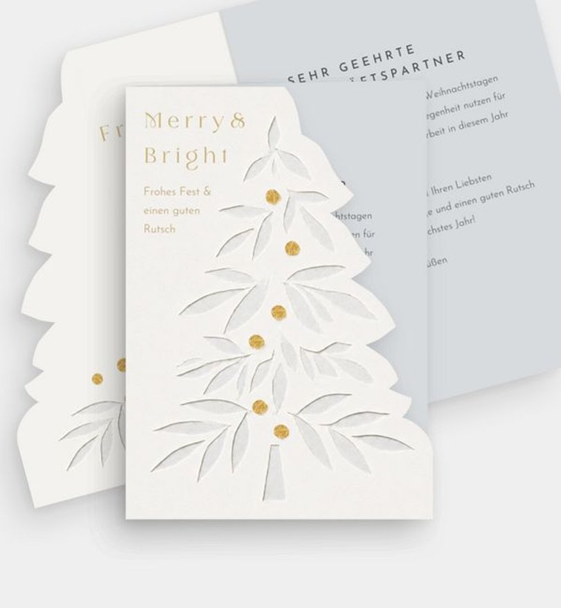 Weihnachtskarte Weihnachten geschäftlich Papercut Tree