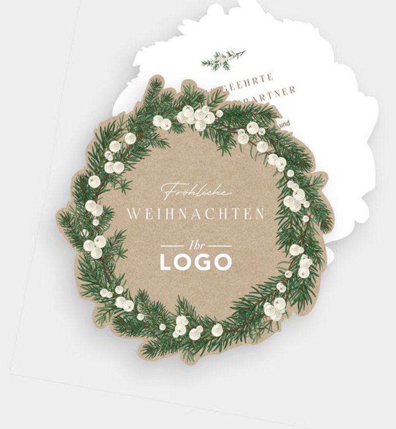 Weihnachtskarte Weihnachten geschäftlich Winter Wreath