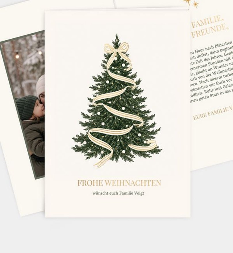 Weihnachtskarte Weihnachten/Privat Schleifenbaum